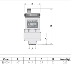 CALEFFİ DISCAL AIR 1/2" OTOMATİK PURJÖR - 3