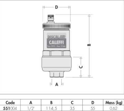 CALEFFİ DISCAL AIR 1/2" OTOMATİK PURJÖR - 3