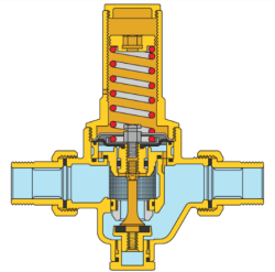 CALEFFI KARTUŞLU BASINÇ DÜŞÜRÜCÜ VANA 11/2" -- 0–10 bar basınç saatiyle - 3