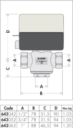 CALEFFİ ÜÇ YOLLU MOTORLU KÜRESEL ZON KONTROL VANASI 1" - 3