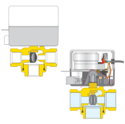 CALEFFİ ÜÇ YOLLU MOTORLU KÜRESEL ZON KONTROL VANASI 3/4" - 2