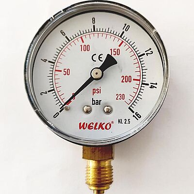 WELKO Manometre 63 mm Alttan Bağlantı 0-10 Bar - 1