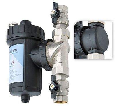 Çok Amaçlı Manyetik Pislik Ayırıcı 3/4" FF Küresel Vanalı - Pirinç Yönlendirici Gövde - 1