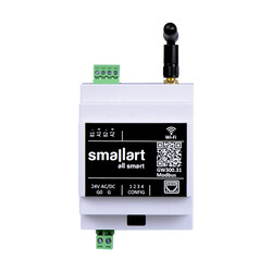 Smallart - GW300.31.DR3 Modbus RTU – Modbus TCP/IP çevirici, Wi-Fi ve Ethernet 2 Port RS485, 24V AC/DC, Ray montaj Smallart - GW300.31.DR3 Modbus RTU – Modbus TCP/IP çevirici, Wi-Fi ve Ethernet 2 Port RS485, 24V AC/DC, Ray montaj