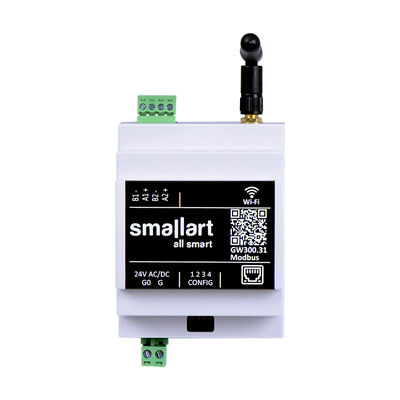 GW300.31.DR3 Modbus RTU – Modbus TCP/IP çevirici, Wi-Fi ve Ethernet 2 Port RS485, 24V AC/DC, Ray montaj