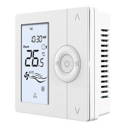 Smallart Haberleşmeli Fan Coil Termostatı SM-2103-FEDM, 2-4 borulu, EC Fan, On/Off Vana, RS485, Modbus RTU, 230V AC besleme - Thumbnail