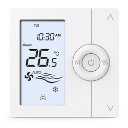 Smallart Haberleşmeli Fan Coil Termostatı SM-2103-FEDM, 2-4 borulu, EC Fan, On/Off Vana, RS485, Modbus RTU, 230V AC besleme - Thumbnail