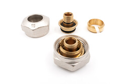 Haustherm Boru Bağlantı Rakor Seti (2 Adet), 16x2,0 - 3/4" İD, pirinç - 1