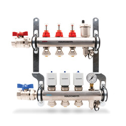 Haustherm - Haustherm Debi Göstergeli Paslanmaz Kolektör, 6 Ağızlı, Gidiş/Dönüş Set, Otomatik Hava Purjörü ve Manometre Dahil Haustherm - Haustherm Debi Göstergeli Paslanmaz Kolektör, 6 Ağızlı, Gidiş/Dönüş Set, Otomatik Hava Purjörü ve Manometre Dahil