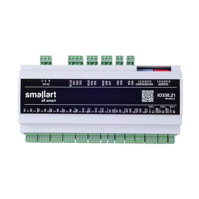 IO330.21 I/O Modülü, 2AI (0-10V)-4AO-13PI (NTC10K, DI)-9DO-2DI-3RS-485 Port Modbus, 24V AC Besleme