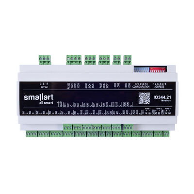 IO344.21 I/O Modülü, 2AI (0-10V)-6AO-13PI (NTC10K, DI)-12UI-9DO-2DI-3RS-485 Port Modbus, 24V AC Besleme
