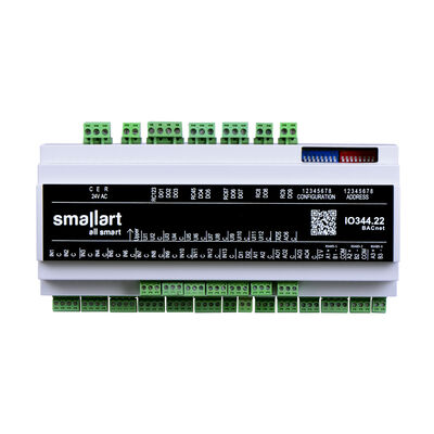 IO344.22 I/O Modülü, 2AI (0-10V)-6AO-13PI (NTC10K, DI)-12UI-9DO-2DI-3RS-485 Port BACnet, 24V AC Besleme