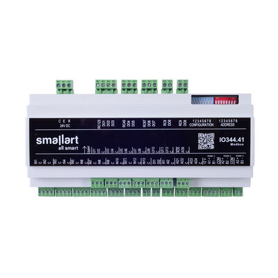 IO344.41 I/O Modülü, 2AI (0-10V)-6AO-13PI (NTC10K, DI)-12UI-9DO-2DI-3RS-485 Port Modbus, 24V DC Besleme