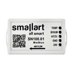Smallart - Kanal/Mahal Tipi Sıcaklık, Nem ve CO2 Sensörü 3x0-10V /Modbus RTU, -10C + 60°C,400...2000ppm, IP20  Smallart - Kanal/Mahal Tipi Sıcaklık, Nem ve CO2 Sensörü 3x0-10V /Modbus RTU, -10C + 60°C,400...2000ppm, IP20