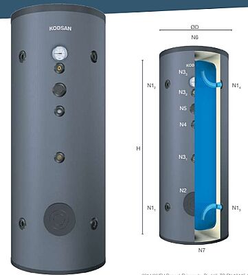 Kodsan KAT-B-0100-V5 PN6 Emayeli Akümülasyon Tankı - 1
