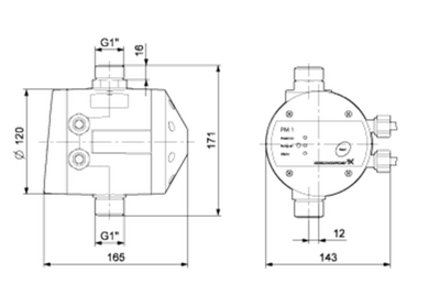 Grundfos PM 1 15 1x230V 50/60Hz Hidrofor Basınç Kontrol Ünitesi