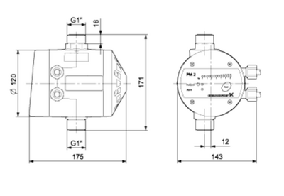 Grundfos PM 2 AD 1x230V 50/60Hz Hidrofor Basınç Kontrol Ünitesi