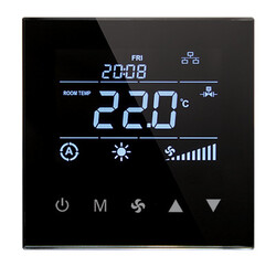 Smallart Haberleşmeli Fancoil Termostat -  3 Kademeli Fan kontrollü Dokunmatik / T3035.10x - 1