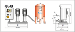 Standart Pompa TH 2xSBT-V 100/4 İki Pompalı Dik Milli Kullanım Suyu Hidroforu - Thumbnail
