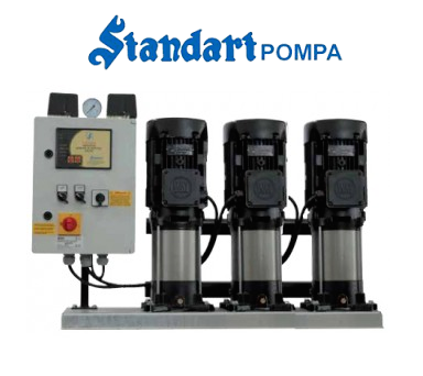 Standart Pompa TH 3xSBT-V 90/8* Üç Pompalı Dik Milli Kullanım Suyu Hidroforu